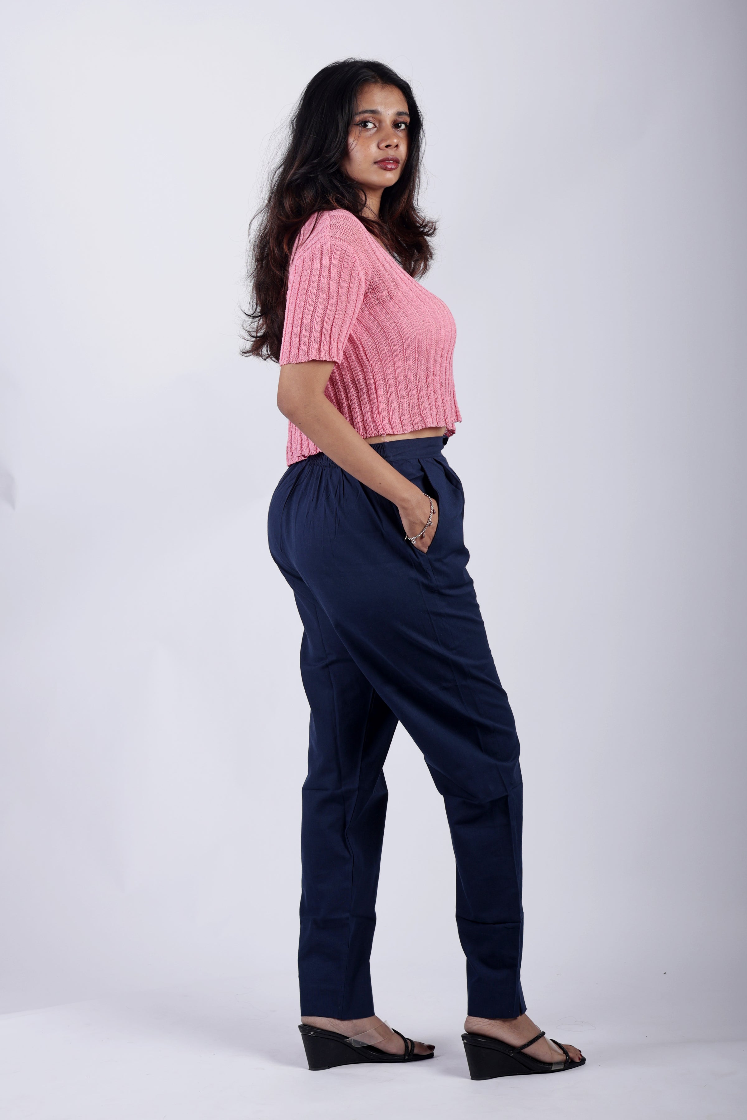 Navy Blue True Cotton Kurti Pant