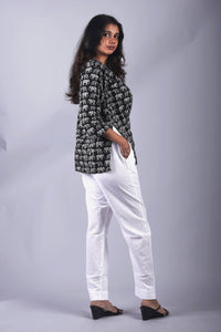 White True Cotton Kurti Pant