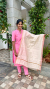 Baby Pink Raw Silk Set