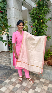 Baby Pink Raw Silk Set