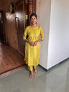 Green Raw Silk Kurti Set