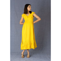 Mustard Yellow Ruffled Maxi Dress