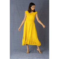 Mustard Yellow Ruffled Maxi Dress