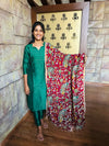 Green Kalamkari Kurti Set