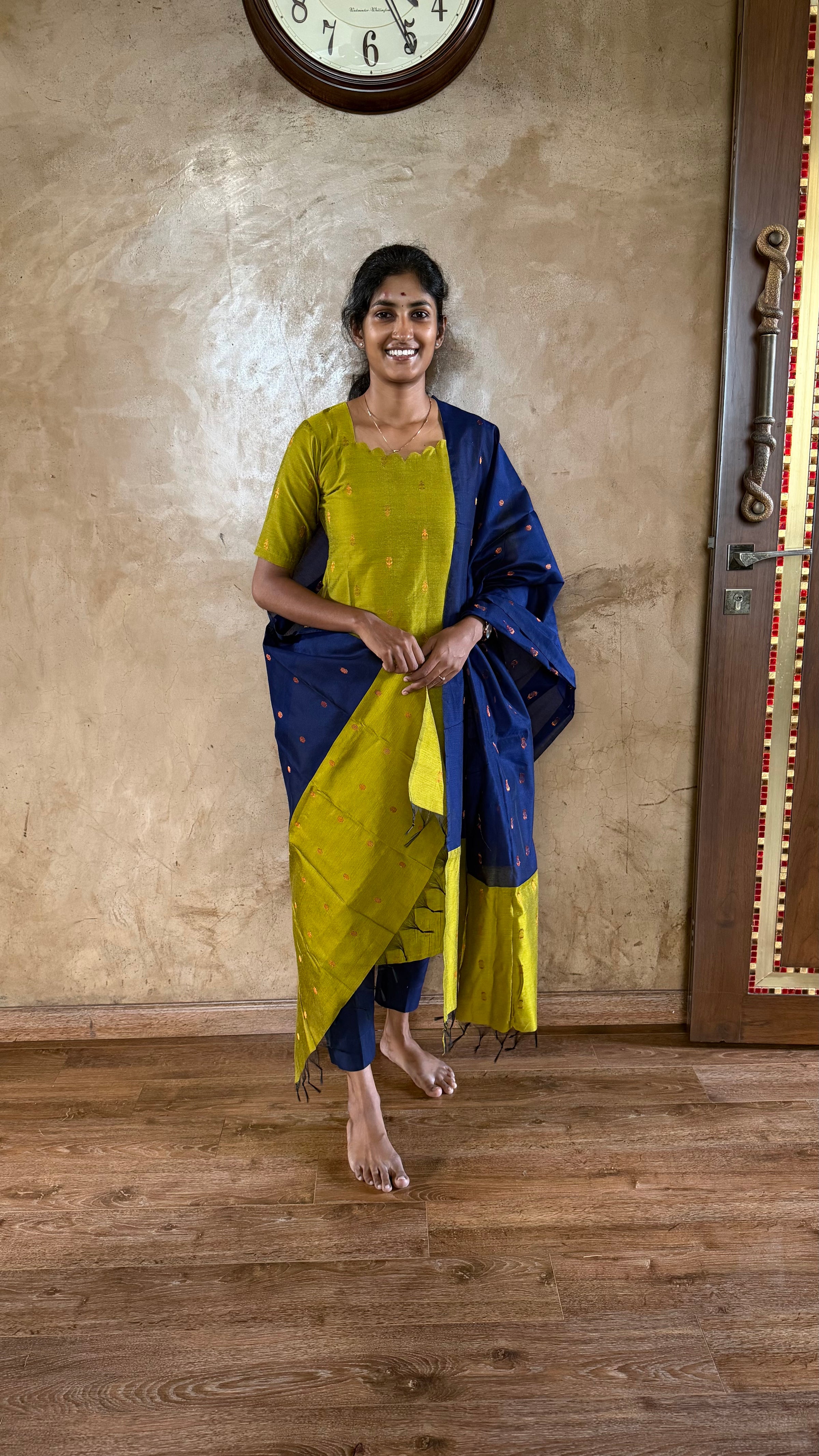 Green & Blue Silk Set