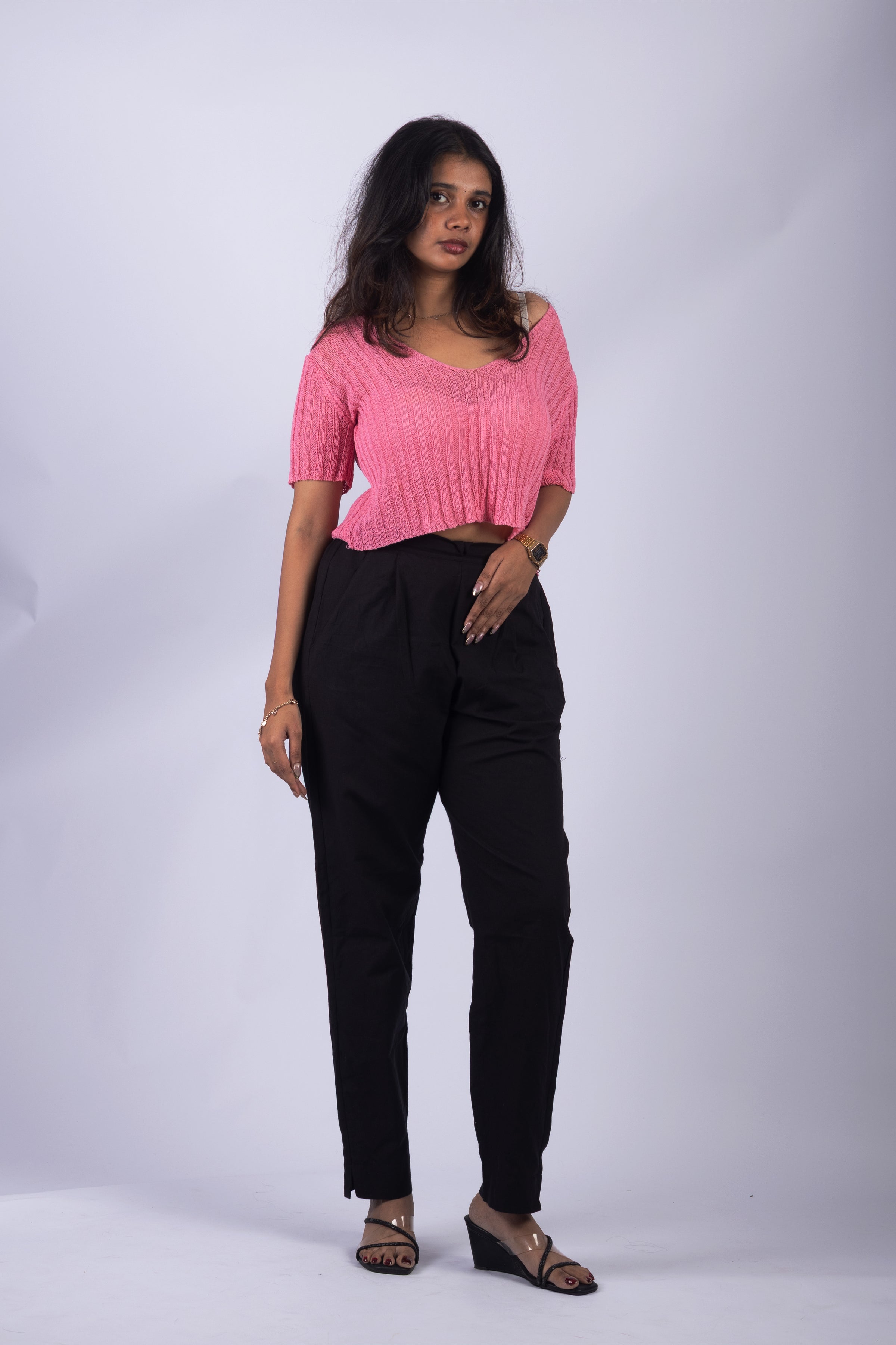 Black True Cotton Kurti Pant