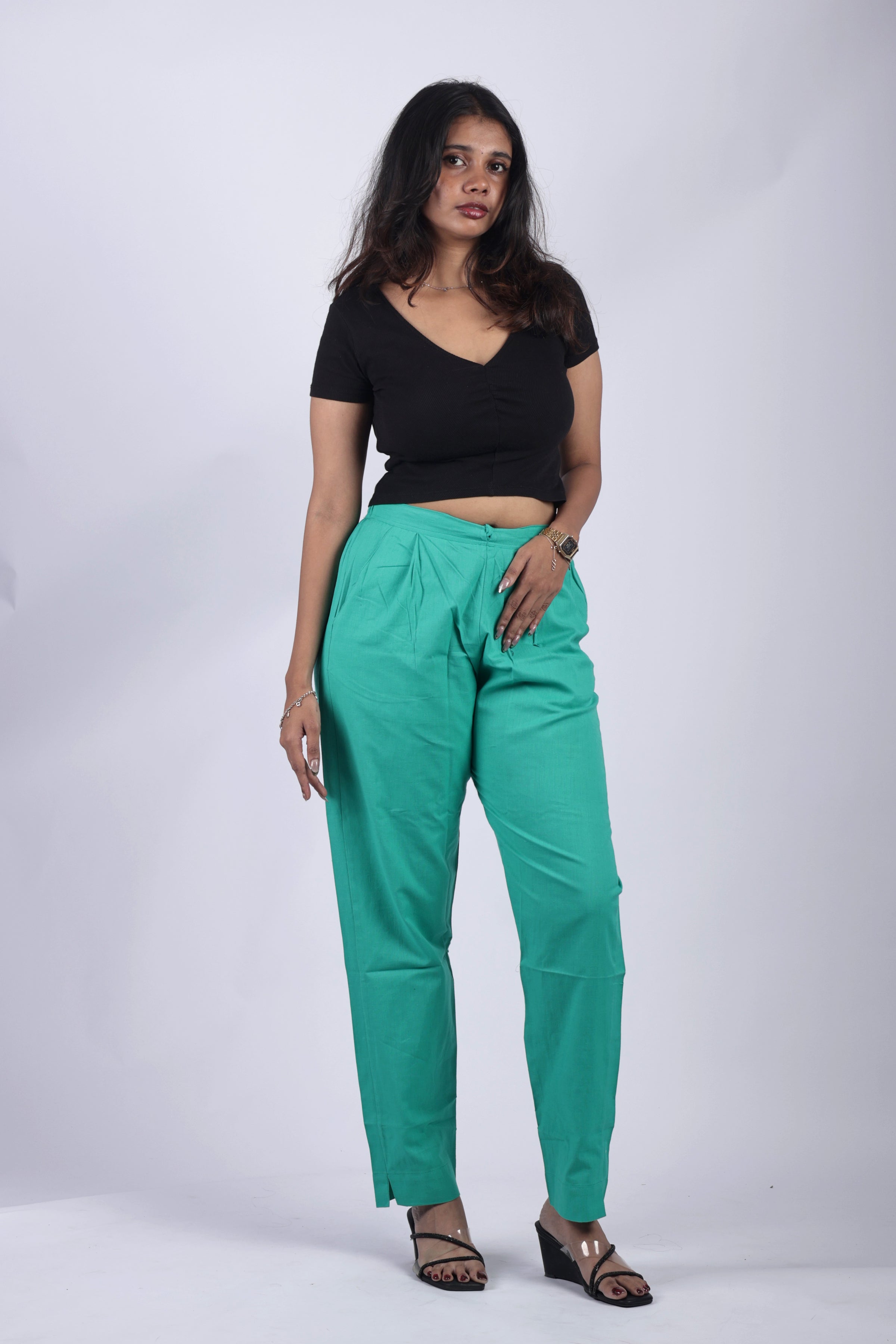 Turquoise Green True Cotton Kurti Pant