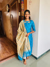 Blue silk Top and Dupatta