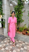 Baby Pink Raw Silk Set