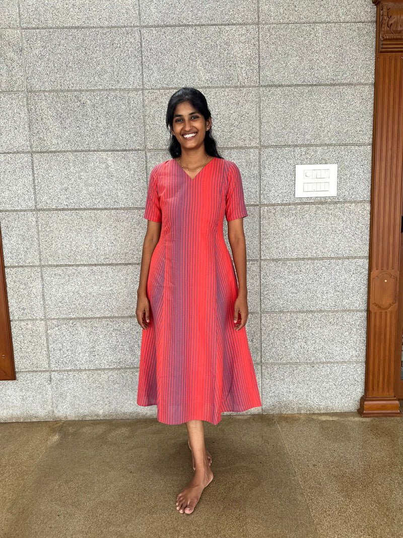 Stripe Red A line Maxi