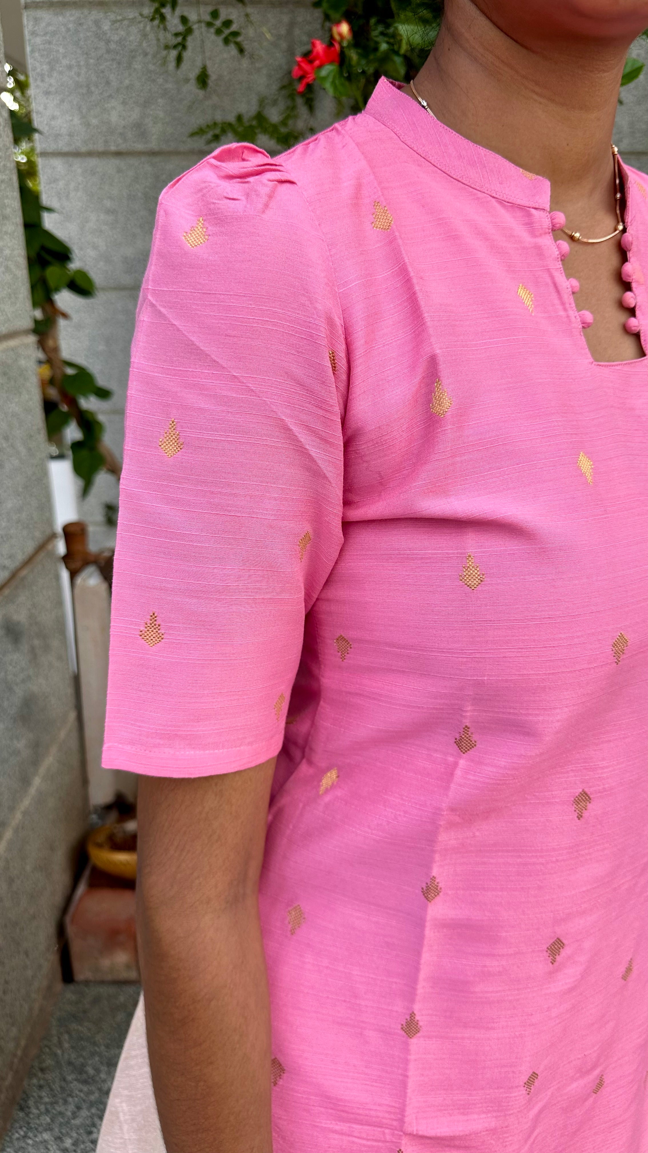 Baby Pink Raw Silk Set
