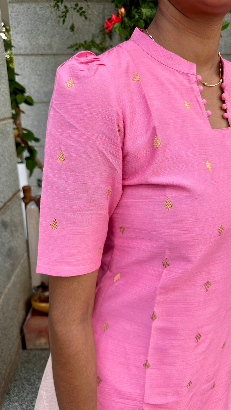 Baby Pink Raw Silk Set