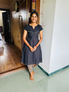 Cotton black A line with Kalamkari Set
