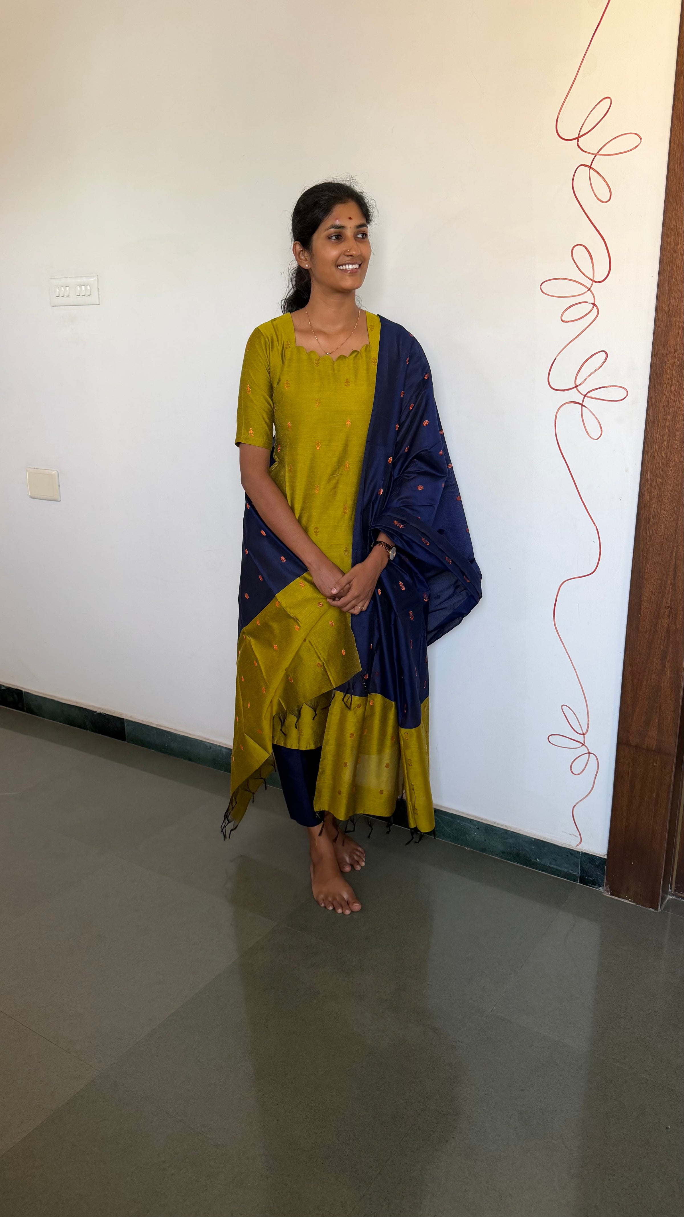 Green & Blue Silk Set