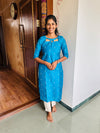 Blue silk Top and Dupatta