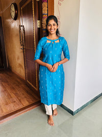 Blue silk Top and Dupatta