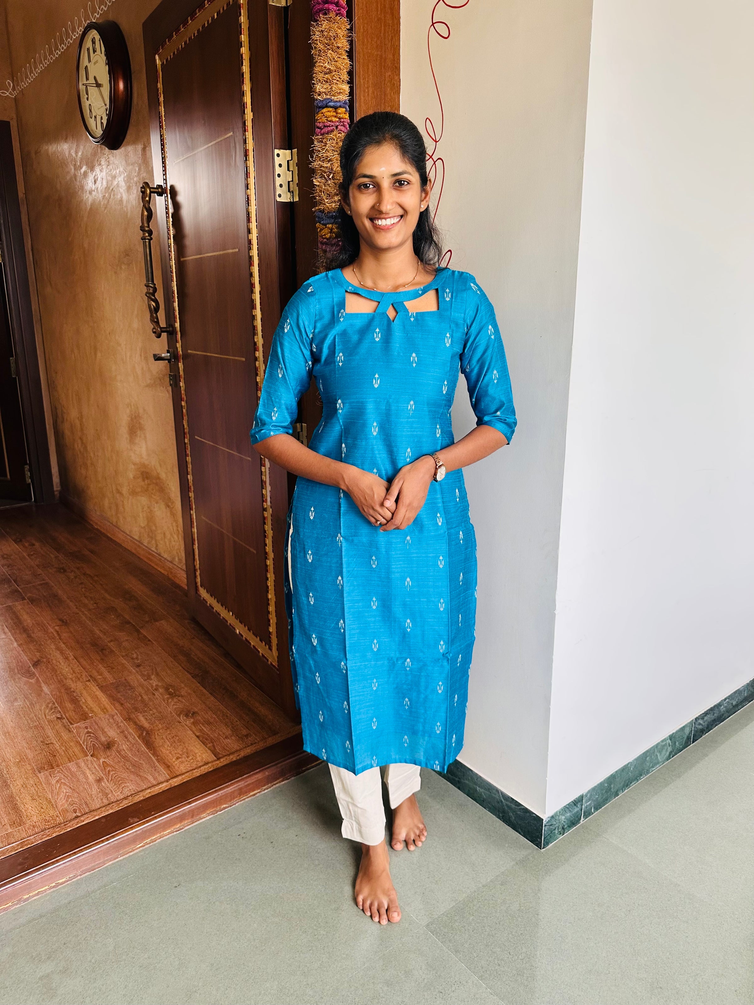 Blue silk Top and Dupatta
