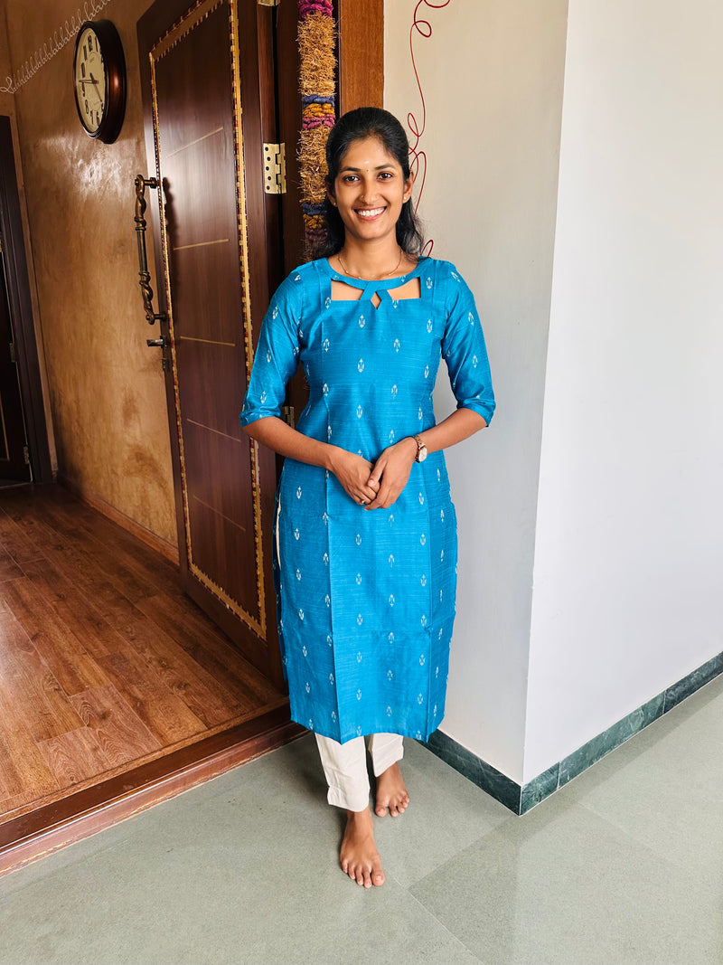 Blue silk Top and Dupatta