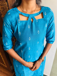 Blue silk Top and Dupatta