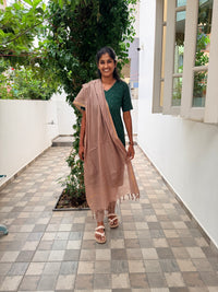 Green Handloom Kurti Set