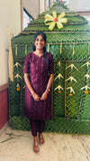 Premium Maroon Raw Silk Set