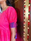 Rose Violet Cotton Handloom Maxi Dress
