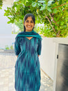 Midnight Meadow – Pochampally cotton kurti Set