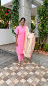 Baby Pink Raw Silk Set