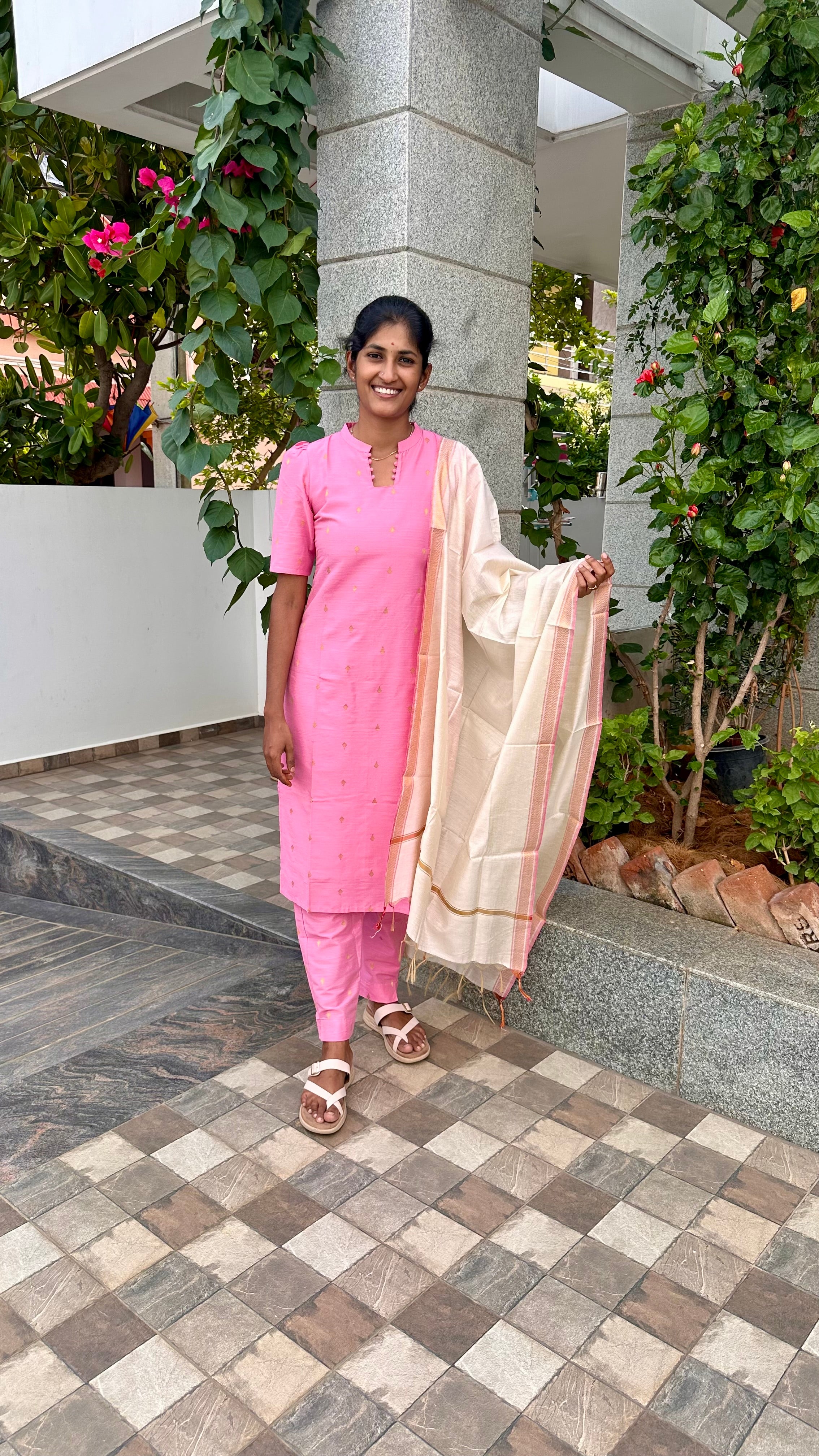 Baby Pink Raw Silk Set