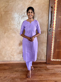 Dual Color Tussar Silk Set