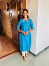 Blue silk Top and Dupatta
