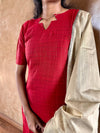 Red Zari Raw Silk Set
