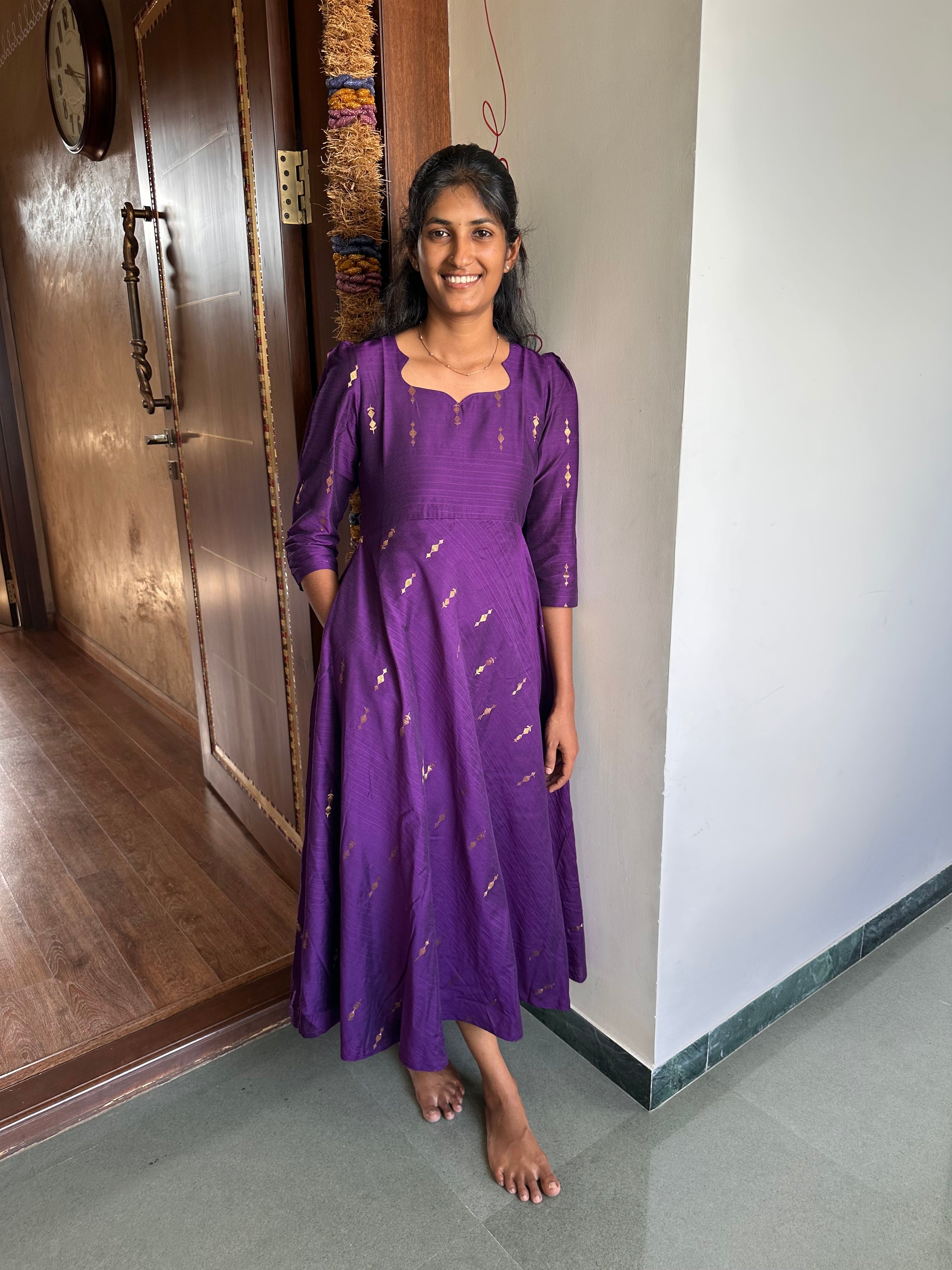 Raw silk Anarkali
