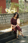 Regal Brown Scallop Kurti Set