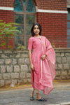 Blush Radiance Tissue Kurti Set