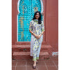 Floral Elegance A-Line Kurti Set