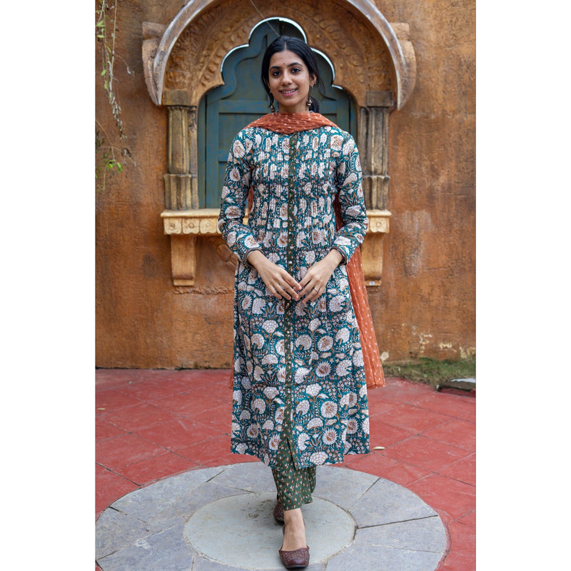 Timeless Elegance Block Printed Kurti Set