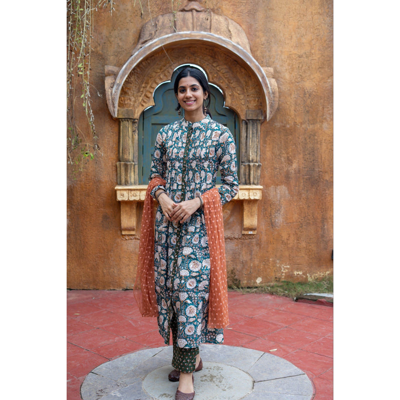 Timeless Elegance Block Printed Kurti Set