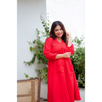 Red Allure V-Neck Dress