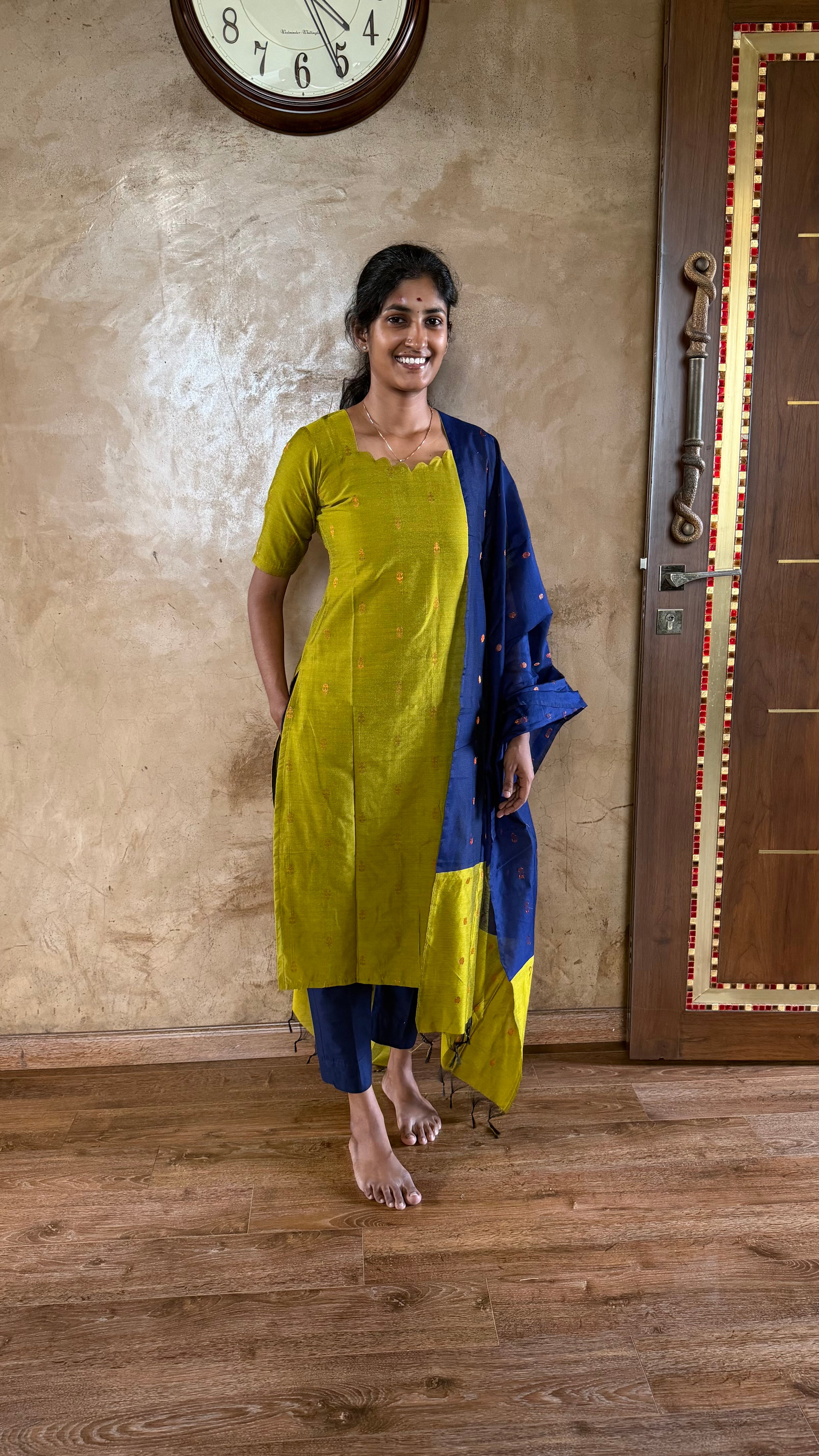 Green & Blue Silk Set