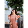 Peach Cotton Ruffled Dress