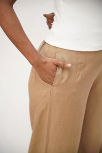 Brown Linen Viscose Palazzo
