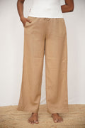 Linen Viscose Palazzo Brown