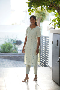 Handloom Peacock Kurti Set