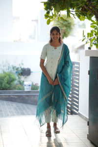 Handloom Peacock Kurti Set