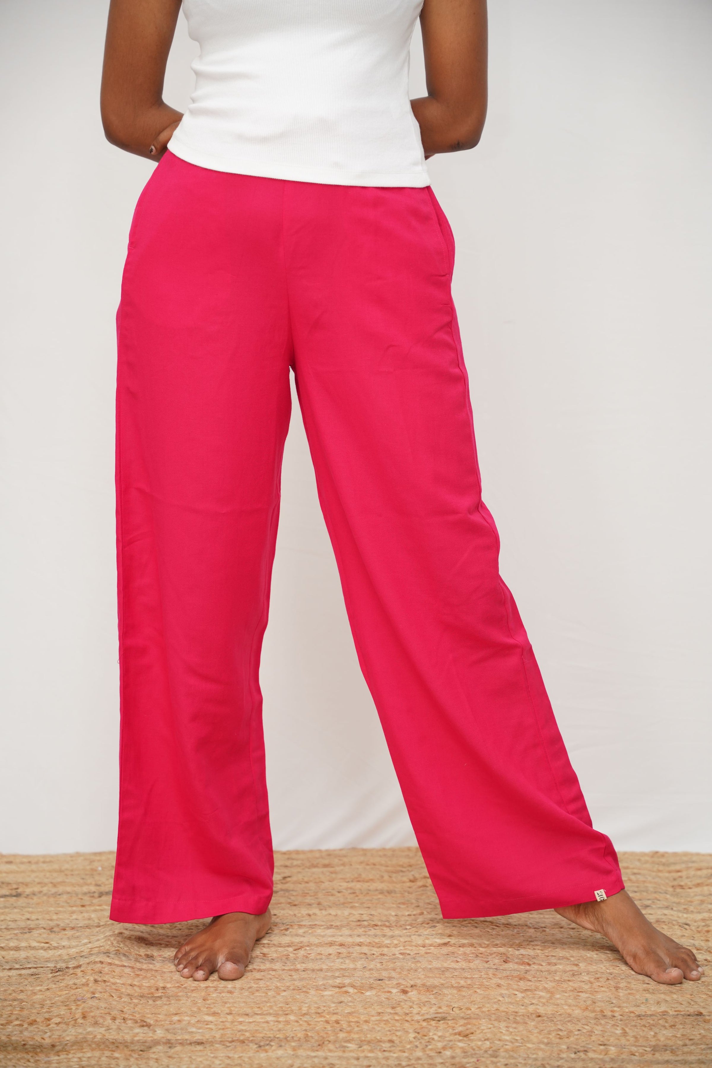 Pink Linen Viscose Palazzo