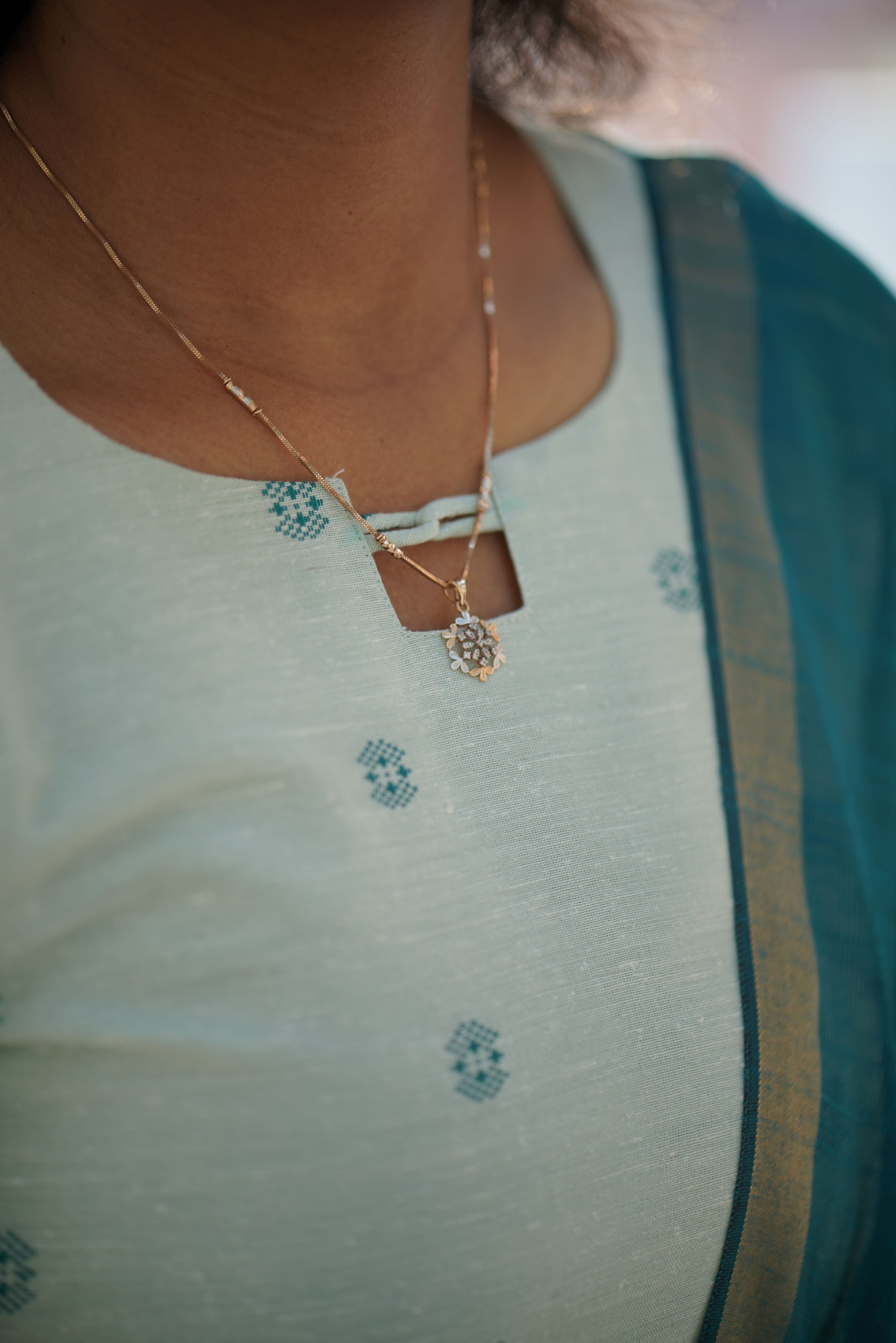 Handloom Peacock Kurti Set