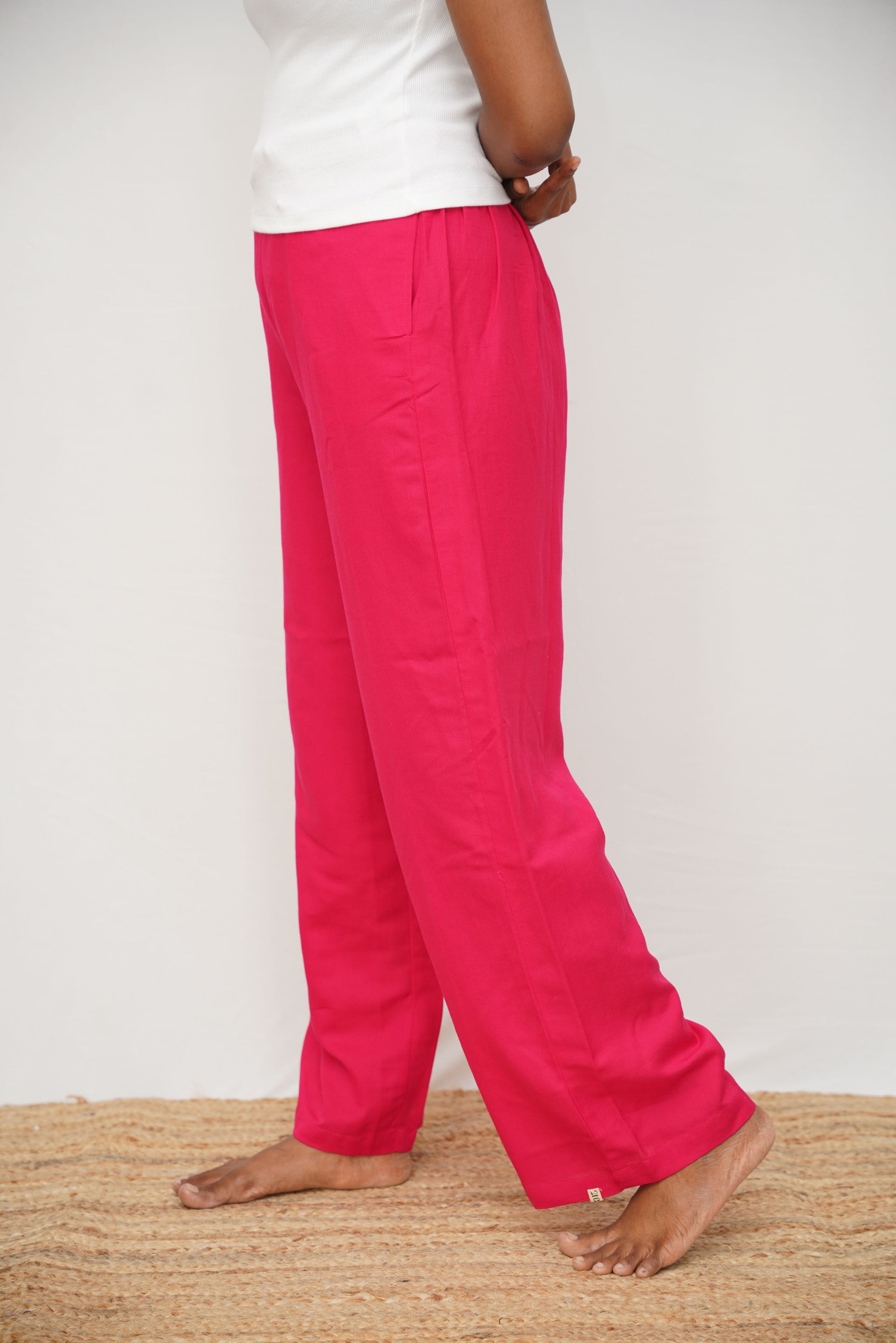 Pink Linen Viscose Palazzo