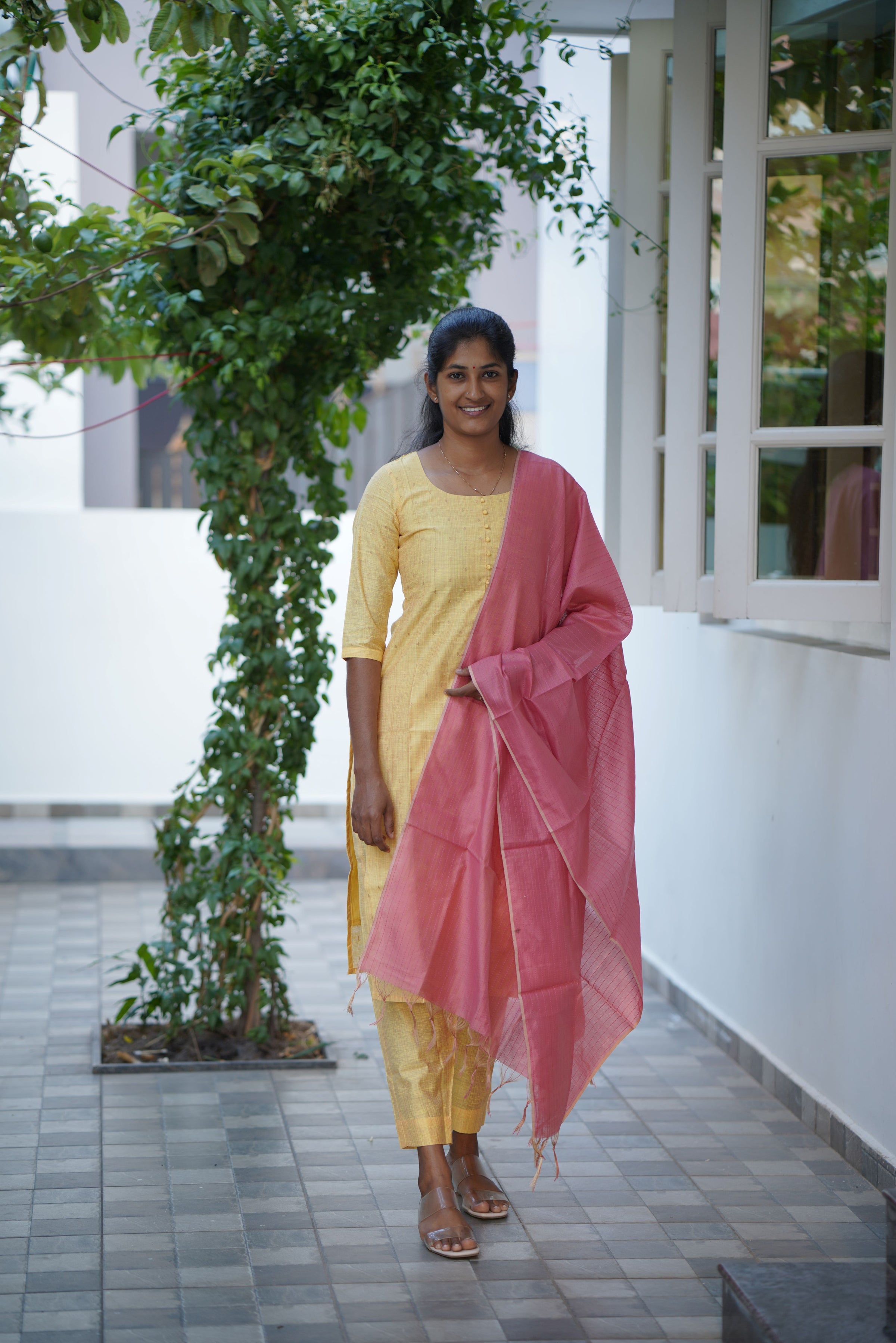 Sunset Raw Silk Kurti Set