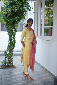 Sunset Raw Silk Kurti Set